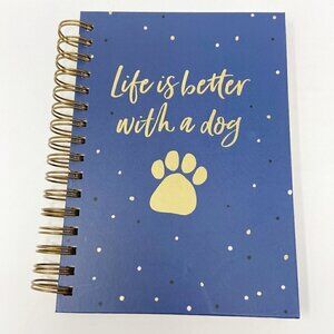 LADY JAYNE | Life is better with a Dog Spiral Bound Journal Blue